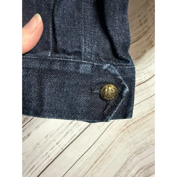 VTG Lauren Jeans by Ralph Lauren Jacket Dark Denim Button Down Classic Safari S - Picture 6 of 9